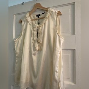 NWT Talbots Ivory Sleeveless Stretch Blouse 16W